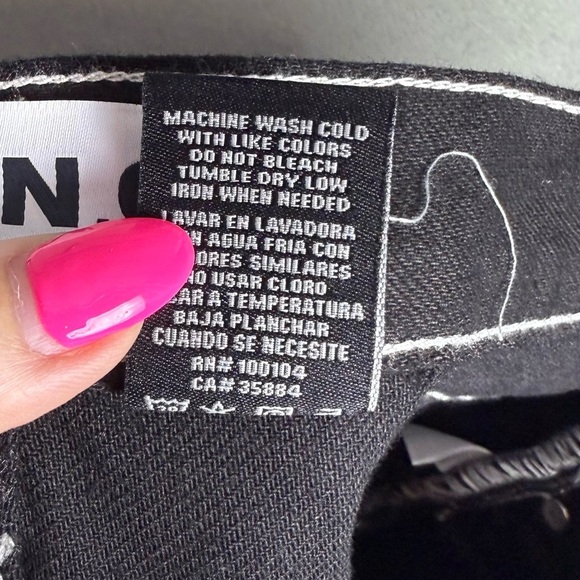 S.O.N.G. Women’s High Rise Carpenter 90’s Boyfriend Cut Pants Black size 7/28 - Picture 2 of 12